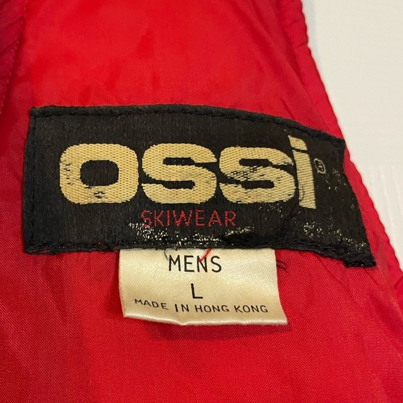 VTG Ossi Skiwear red bib ski pants w/ suspenders men’s sz L *NWT* - Picture 11 of 16